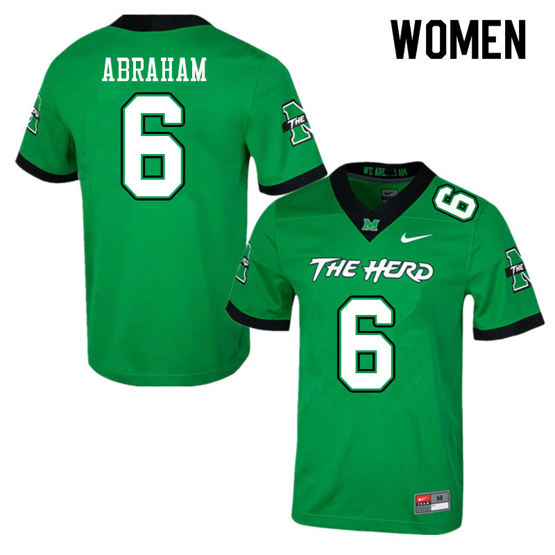 Women #6 Micah Abraham Marshall Thundering Herd College Football Jerseys Sale-Green - Click Image to Close